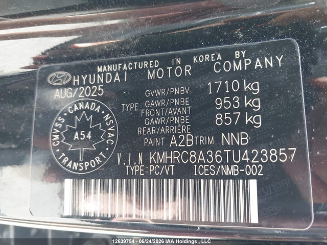 12639754 :رقم المزاد ، KMHRC8A36TU423857 vin ، 2026 Hyundai Venue مزاد بيع