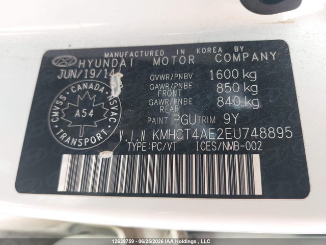 Hyundai ACCENT GL 2014 KMHCT4AE2EU748895 Image 9