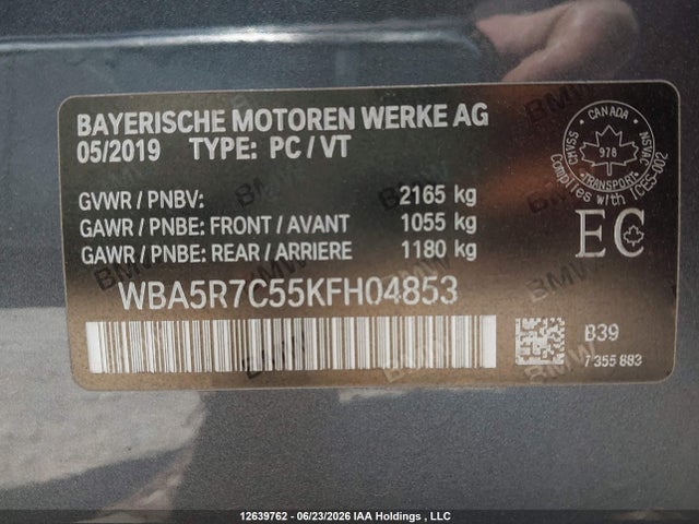 WBA5R7C55KFH04853 BMW 330XI
