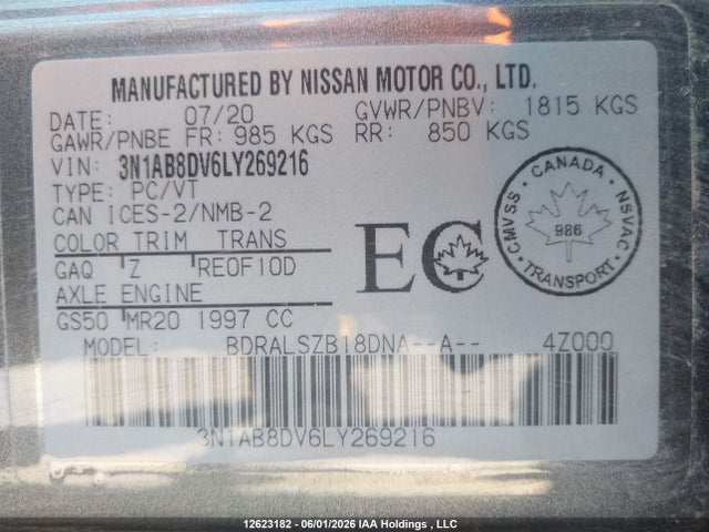 Nissan SENTRA SR 2020 3N1AB8DV6LY269216 Image 9