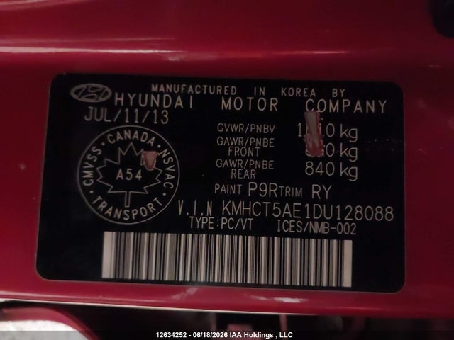 Продаж на аукціоні авто 2013 Hyundai Accent Gl, vin: KMHCT5AE1DU128088, номер лоту: 12634252