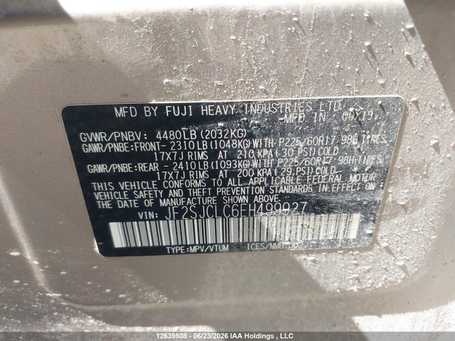 Aukcja sprzedaży 2014 Subaru Forester 2.5i Touring Package, vin: JF2SJCLC6EH499927, numer aukcji: 12639808