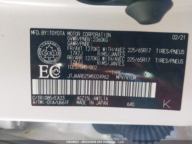 Auction sale of the 2021 Lexus Nx 300 Base/300 Luxury/300 F Sport, vin: JTJAARDZ5M5024962, lot number: 12639821