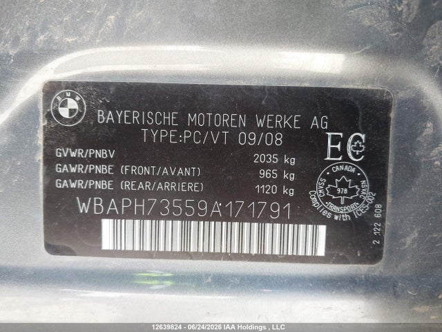 12639824 :رقم المزاد ، WBAPH73559A171791 vin ، 2009 Bmw 328i مزاد بيع