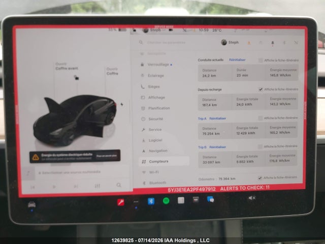5YJ3E1EA2PF497912 Tesla MODEL 3