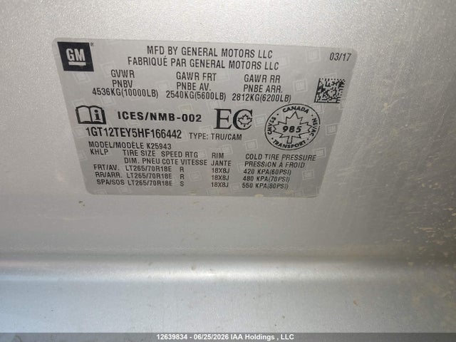 1GT12TEY5HF166442 GMC Sierra 2500hd Slt