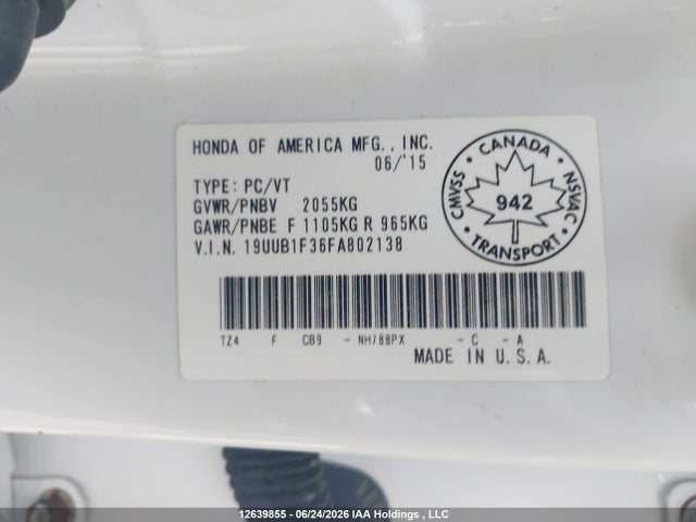 Acura TLX 2015 19UUB1F36FA802138 Image 9