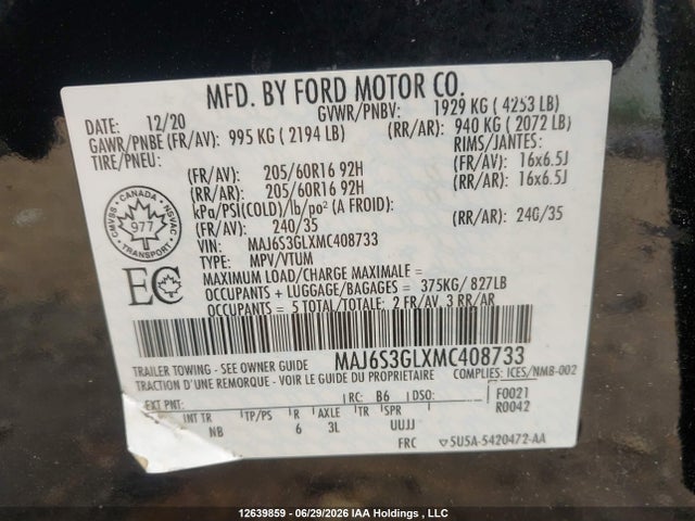 Ford Ecosport Se 2021 MAJ6S3GLXMC408733 Image 9