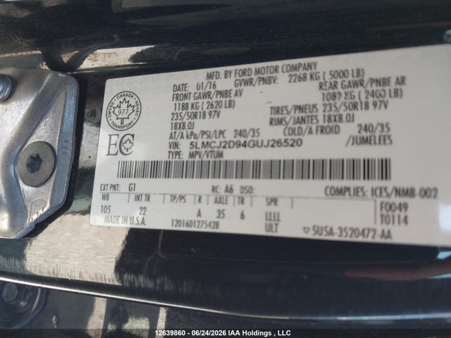 Lincoln MKC SELECT 2016 5LMCJ2D94GUJ26520 Image 9