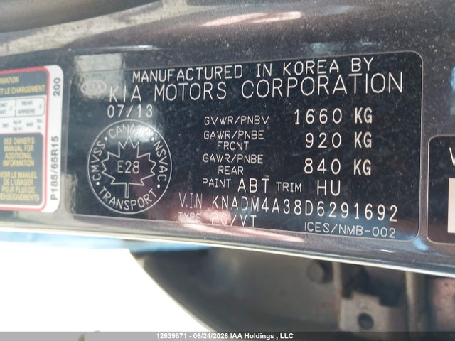 Продажа на аукционе авто 2013 Kia Rio Ex/lx/lx+/lx+ Eco/sx, vin: KNADM4A38D6291692, номер лота: 12639871