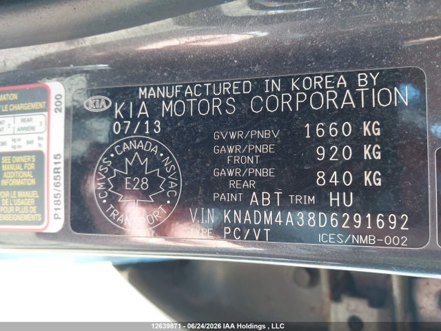 Продажа на аукционе авто 2013 Kia Rio Ex/lx/lx+/lx+ Eco/sx, vin: KNADM4A38D6291692, номер лота: 12639871