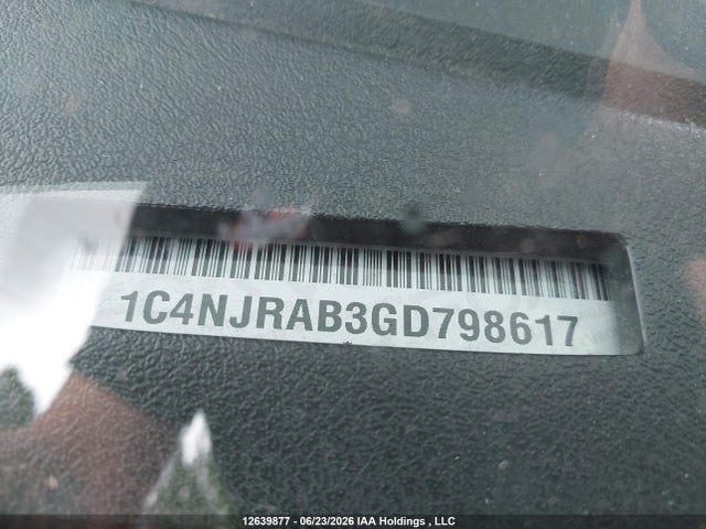 Auction sale of the 2016 Jeep Patriot Sport/north, vin: 1C4NJRAB3GD798617, lot number: 12639877