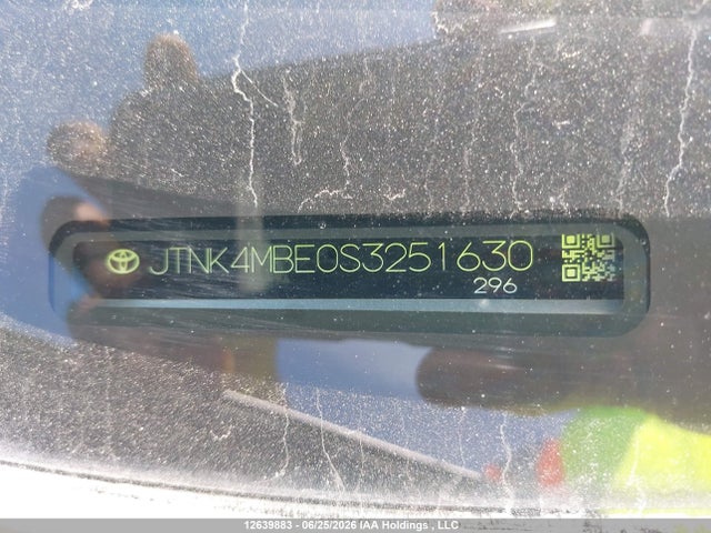 JTNK4MBE0S3251630 Toyota Corolla