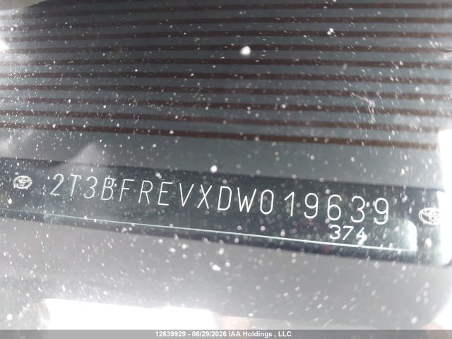 2013 Toyota Rav4 Le მანქანა იყიდება აუქციონზე, vin: 2T3BFREVXDW019639, აუქციონის ნომერი: 12639929