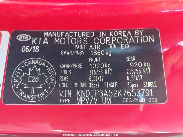 KIA Soul Ex/ex Premium/ex Tech/ex+ 2019 KNDJP3A52K7653791 Image 18