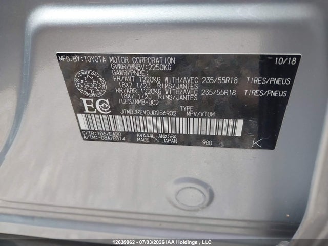 JTMDJREV0JD256902 Toyota Rav4 Hv Limited