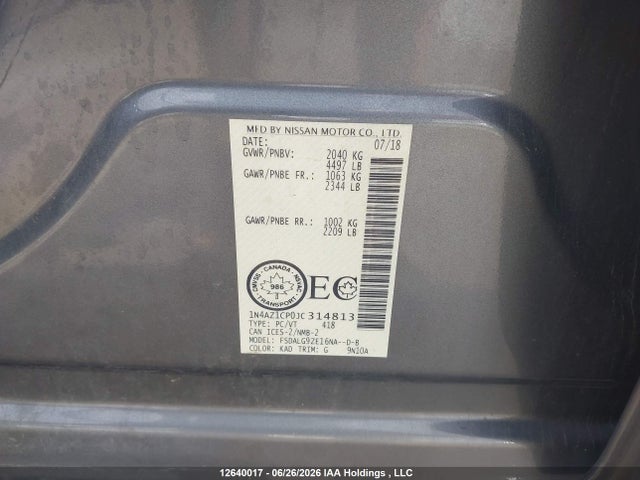Nissan Leaf 2018 1N4AZ1CP0JC314813 Image 9