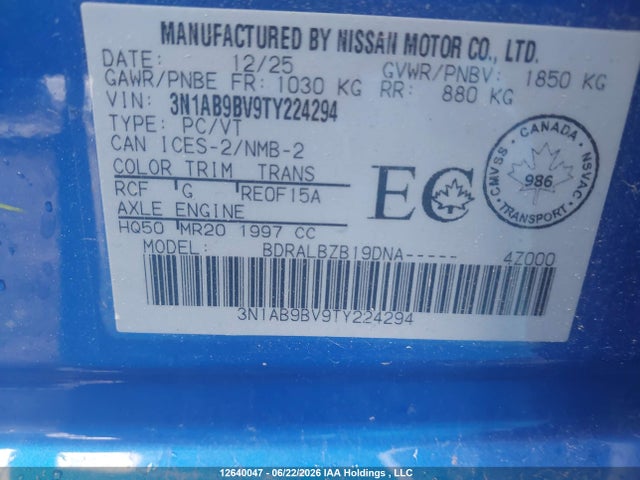Nissan SENTRA S 2026 3N1AB9BV9TY224294 Image 18