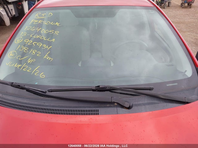 12640058 :رقم المزاد ، 2T1BU4EE2DC925934 vin ، 2013 Toyota Corolla S/le مزاد بيع