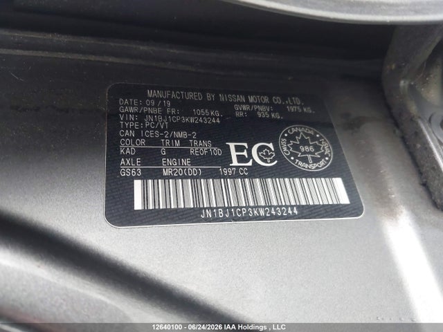 Продаж на аукціоні авто 2019 Nissan Rogue Sport S/sv/sl, vin: JN1BJ1CP3KW243244, номер лоту: 12640100