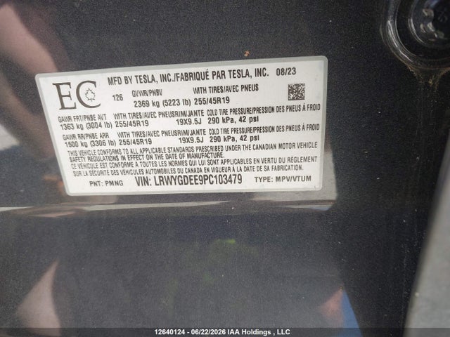 Tesla Model Y 2023 LRWYGDEE9PC103479 Image 9