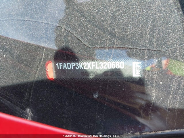 2015 Ford Focus Se მანქანა იყიდება აუქციონზე, vin: 1FADP3K2XFL320680, აუქციონის ნომერი: 12640135