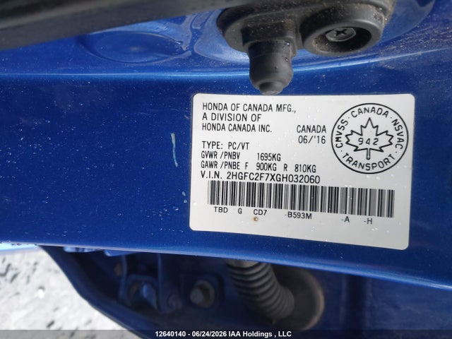 Honda CIVIC EX 2016 2HGFC2F7XGH032060 Image 9