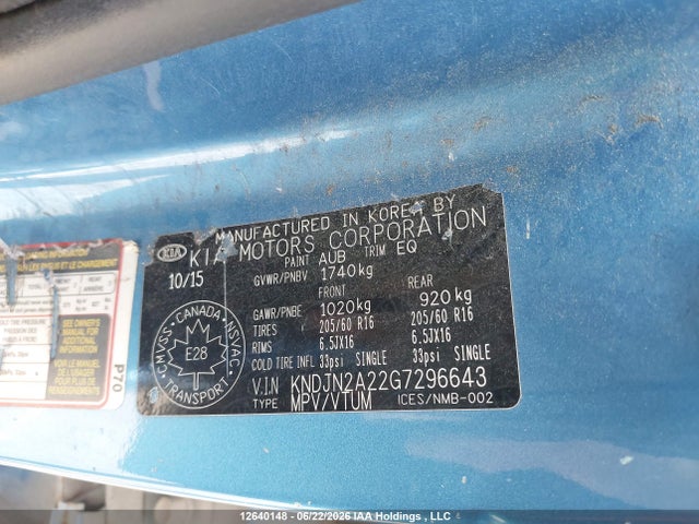 KIA Soul 2016 KNDJN2A22G7296643 Image 9