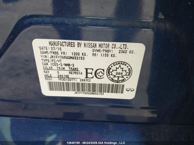 Продажа на аукционе авто 2016 Infiniti Q50 Red Sport 400, vin: JN1FV7AR4GM452153, номер лота: 12640199