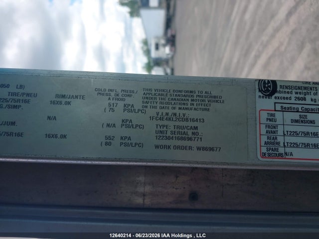 Aukcja sprzedaży 2012 Ford Econoline, vin: 1FC4E4KL2CDB16413, numer aukcji: 12640214