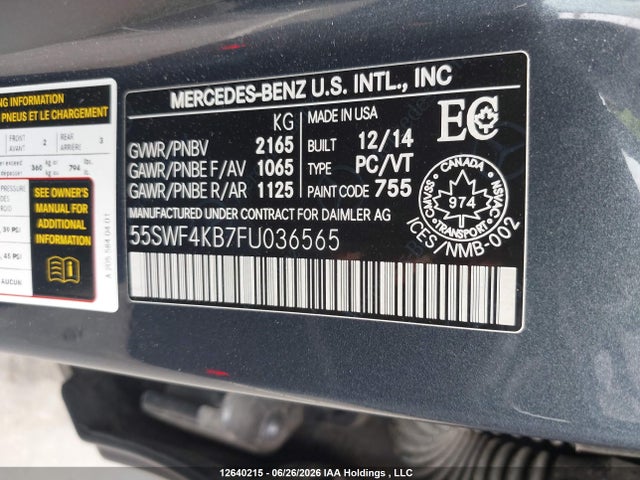 55SWF4KB7FU036565 Mercedes-Benz C 300 4matic