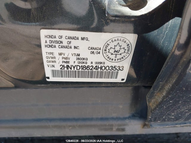 Aukcja sprzedaży 2004 Acura Mdx Touring, vin: 2HNYD18624H003533, numer aukcji: 12640228