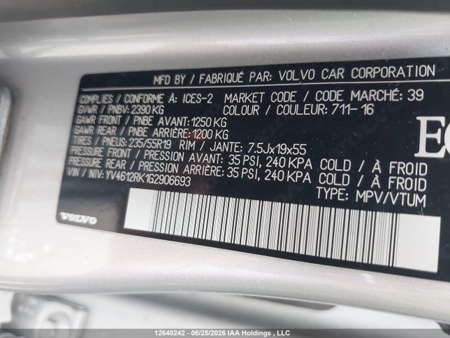 Volvo Xc60 T5 2016 YV4612RK1G2906693 Image 9