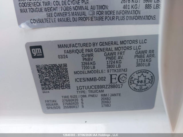 1GTUUCE89RZ288017 GMC Sierra 1500 Elevation
