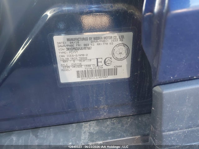 Aukcja sprzedaży 2018 Nissan Kicks S/sr/sv, vin: 3N1CP5CU1JL497667, numer aukcji: 12640323