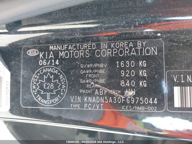Aukcja sprzedaży 2015 Kia Rio, vin: KNADN5A30F6975044, numer aukcji: 12640330