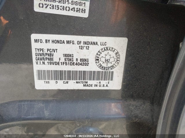 Aukcja sprzedaży 2013 Acura Ilx, vin: 19VDE1F51DE404202, numer aukcji: 12640333