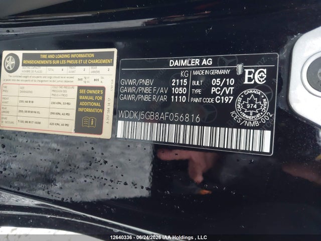 2010 Mercedes-benz E 350 მანქანა იყიდება აუქციონზე, vin: WDDKJ5GB8AF056816, აუქციონის ნომერი: 12640336
