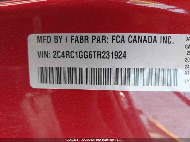 2C4RC1GG6TR231924 Chrysler Pacifica Limited