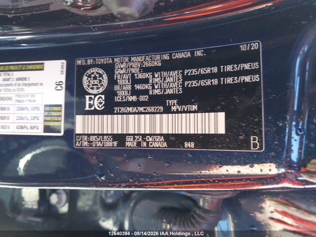 Aukcja sprzedaży 2021 Lexus Rx 350, vin: 2T2HZMDA7MC268229, numer aukcji: 12640394