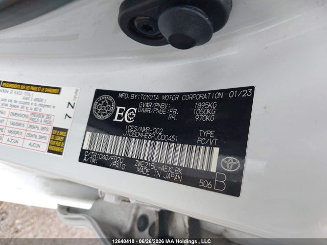 JTDBDMHE8PJ000451 Toyota Corolla Hybrid