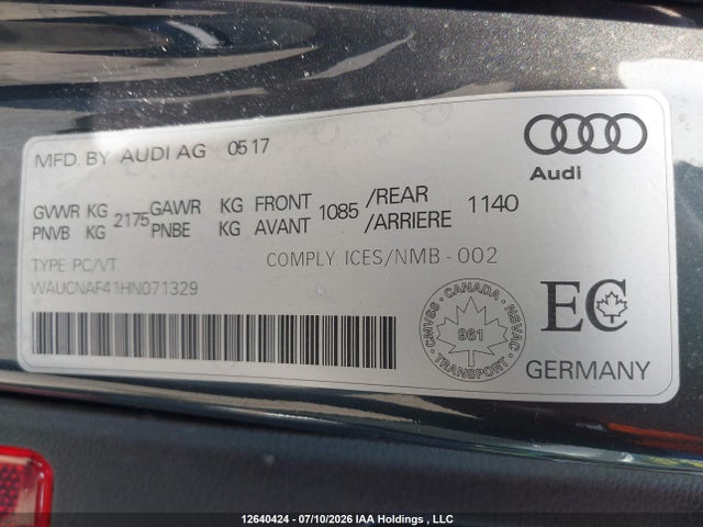 WAUCNAF41HN071329 Audi A4 Technik