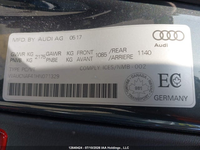 WAUCNAF41HN071329 Audi A4 Technik