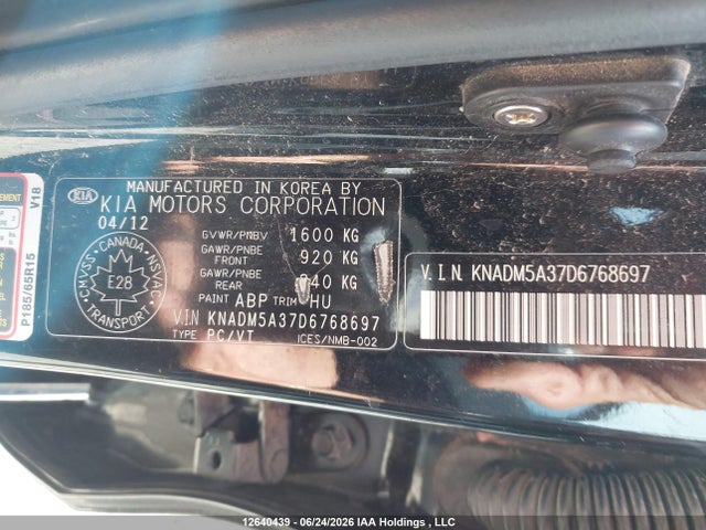 Продаж на аукціоні авто 2013 Kia Rio Ex/lx/lx+/lx+ Eco/sx, vin: KNADM5A37D6768697, номер лоту: 12640439
