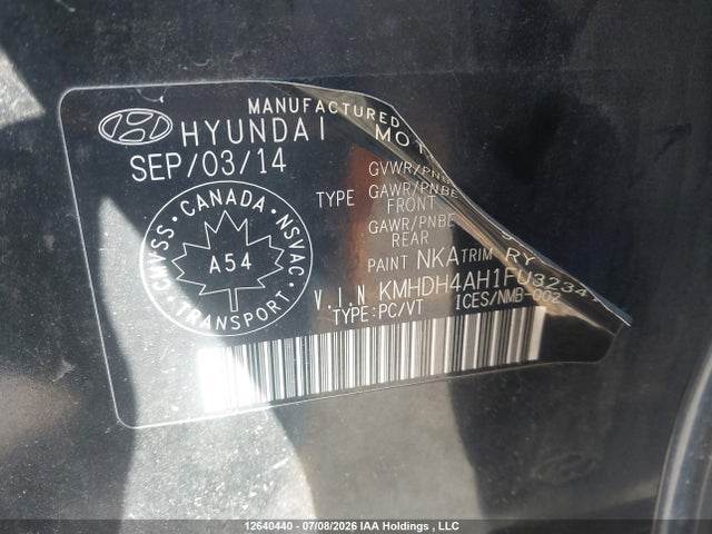 Aukcja sprzedaży 2015 Hyundai Elantra Gl/l/sport Appearance, vin: KMHDH4AE4FU323413, numer aukcji: 12640440