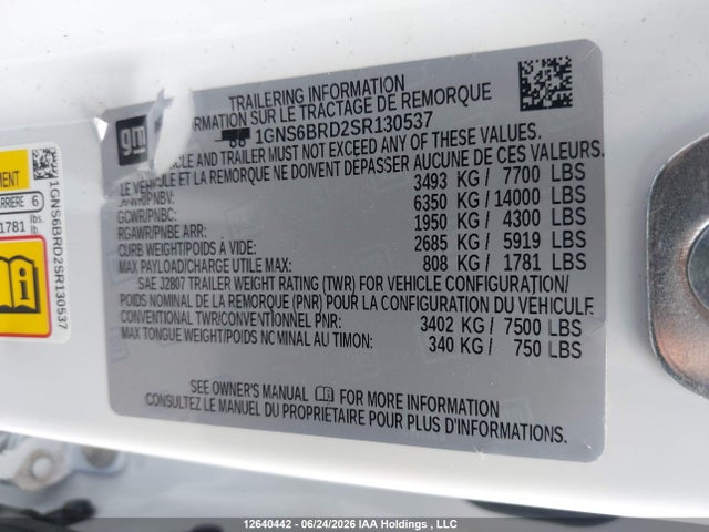 Chevrolet Suburban K1500 Ls 2025 1GNS6BRD2SR130537 Image 9