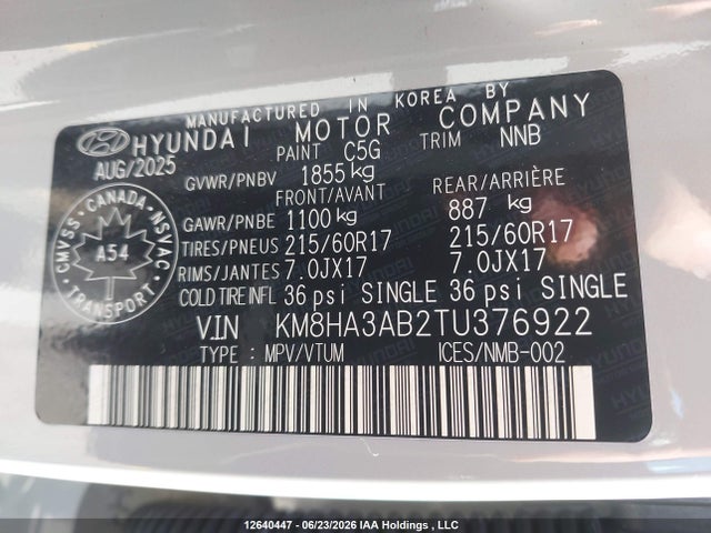 Hyundai Kona 2026 KM8HA3AB2TU376922 Image 9