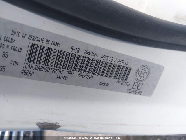 Jeep Compass Sport 2016 1C4NJDAB8GD770797 Image 9