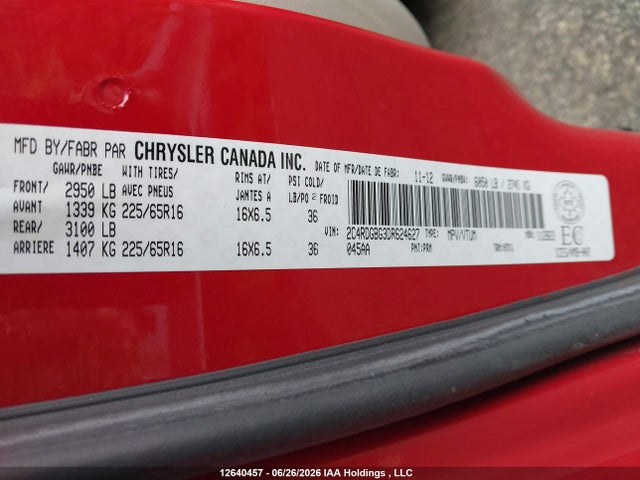 Продаж на аукціоні авто 2013 Dodge Grand Caravan Se, vin: 2C4RDGBG3DR624627, номер лоту: 12640457
