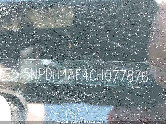 12640461 :رقم المزاد ، 5NPDH4AE4CH077876 vin ، 2012 Hyundai Elantra مزاد بيع